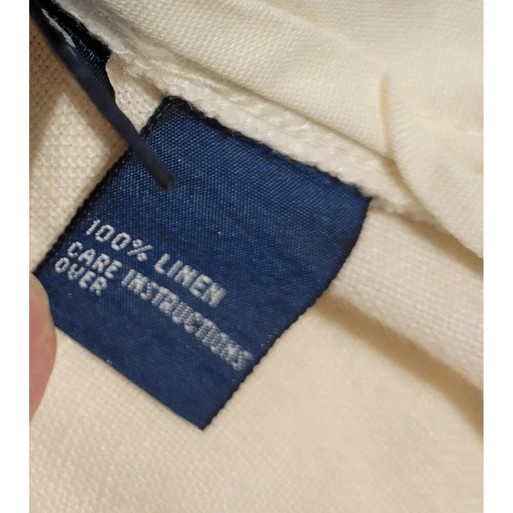 Polo Ralph Lauren Men's 100% Linen Pleated Cream Dress Pants 38x30 Vintage Y2K